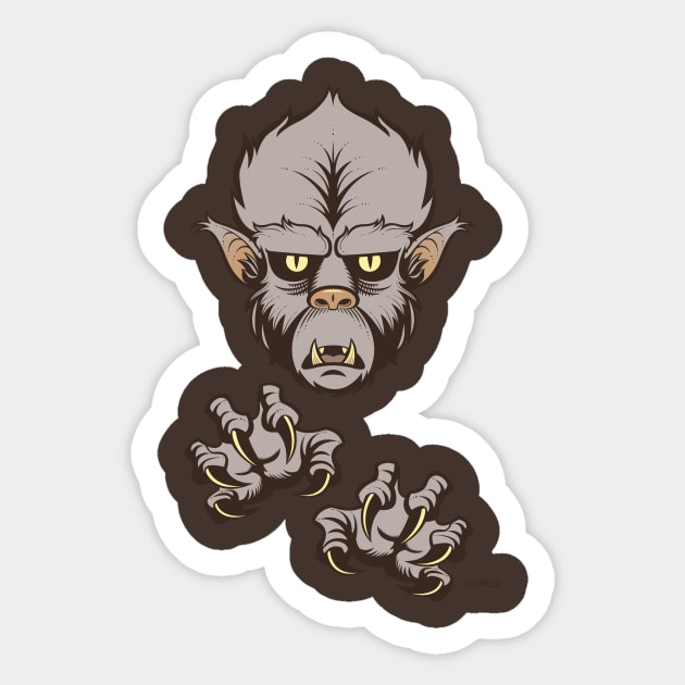 The Wolfman Sticker by nocturnallygeekyme